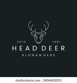 Head deer style logo icon design template flat vector