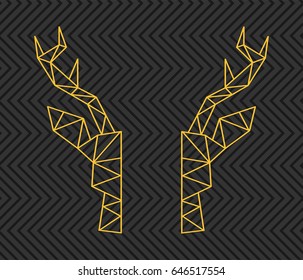 Head of a deer and triangles patterns. Abstract geometric hipster fashion design print triangle pattern