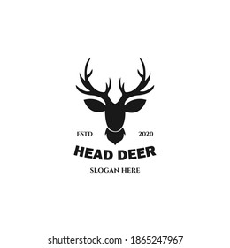 head deer vintage logo vector illustration template design