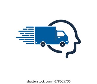 Head Delivery Icon Logo Design Element