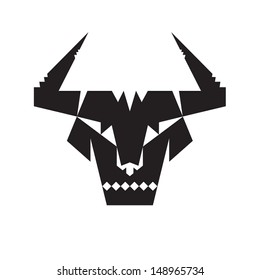 Head Demon Bull - Vector Logo Sign Template. Design element.