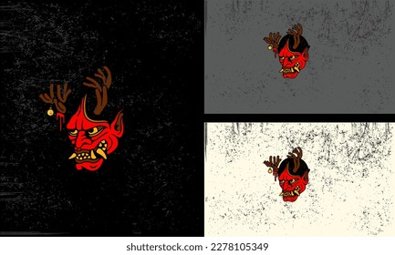 head devil angry with horn vector mascot design