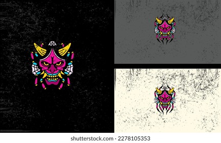 head devil angry with horn vector mascot design