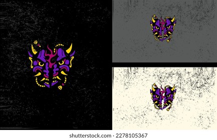 head devil angry with horn vector mascot design