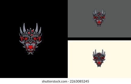 head devil with horn vector illustration mascot design