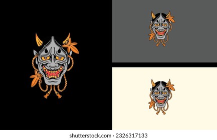 head devil with horn vector mascot design