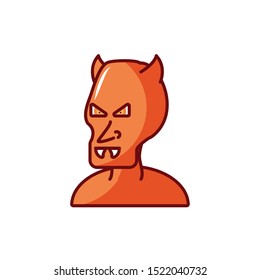 head of devil with horns on white background vector illustration design