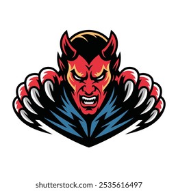 Kopf Teufel Maskottchen Logo Gaming Illustration