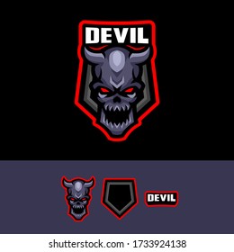 Head Devil Mascot Logo For Sports and eSports logo