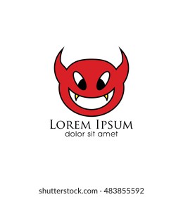 Head Devil or Red Devil Mascot Logo
