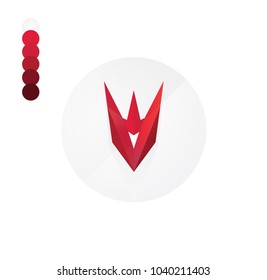 The head of the devil, Satan, mask. Vector flat logo. Sign isolated on white background. Corporate identity. Emblem. Symbol. Trident. Stylized object. Daemon. Gradient.
