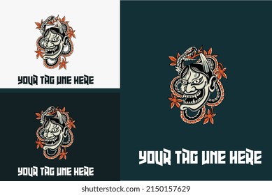 head devil and snake vector illustration design