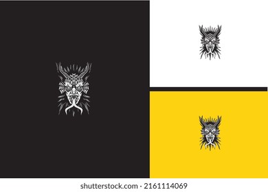 head devil vector black and white