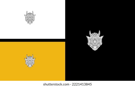 head devil vector illustration line art design