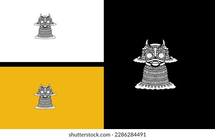 head devil vector line art design