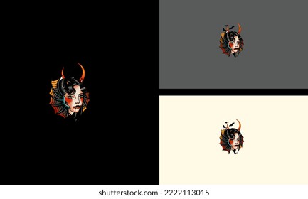head devil women vector illustration artwork design
