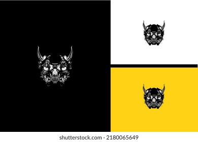 head devils monster vector black and white
