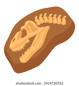 Head dino fossil icon cartoon vector. Soil mud layer. Biology museum