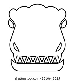 Head dinosaur dragon contour outline line icon black color vector illustration image thin flat style