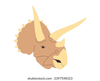 head dinosaur triceratops with long horns wild nature prehistoric extinct big strong creature