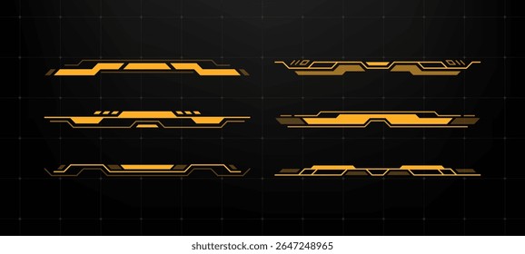 Head up display elements. Hud user interface set. Futuristic abstract graphic component. Future gaming control panel.