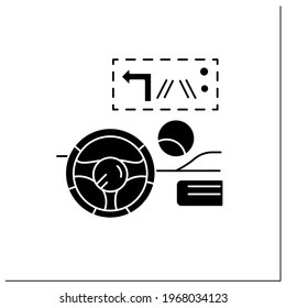 Head up display glyph icon. Transparent display presents data without requiring users to look away from their usual viewpoints.Filled flat sign. Isolated silhouette vector illustration