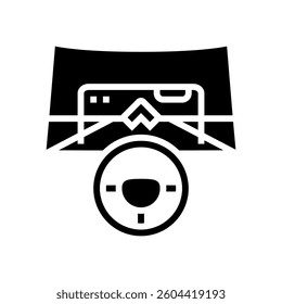 head up display hud augmented reality glyph icon vector. head up display hud augmented reality sign. isolated symbol illustration