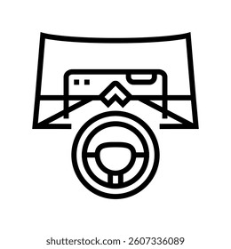 head up display hud augmented reality line icon vector. head up display hud augmented reality sign. isolated contour symbol black illustration