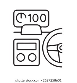 Hoofd omhoog display icoon in auto op witte achtergrond
