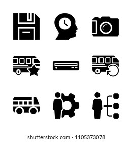 head, document, event and drive icons in Web vector set. Graphics for web and design