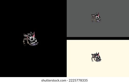 head dog angry with chain vector illustration mascot design