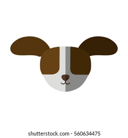 head dog big ears up shadow vector illustration eps 10