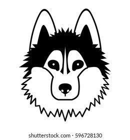 head of a dog. Black vector picture