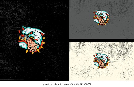 diseño de mascota de vectores de cabeza y cadena