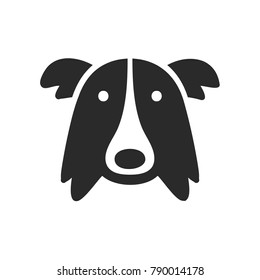 head dog icon, border collie dog head