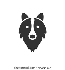 Head Dog Icon, Border Collie Head