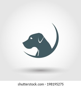 Head of a dog isolated on a white background logo template