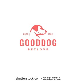head dog labrador retriever pets friend animal logo design vector icon illustration template