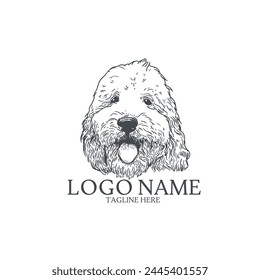 head dog logo design training pet logo vector