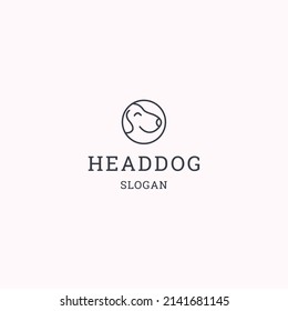 Head dog  logo icon design template vector illustration