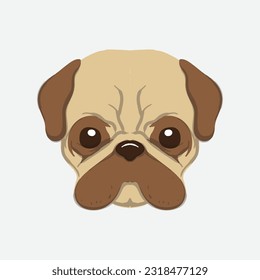 Head dog logo vector illustration, Hand drawn Dog Breed Head