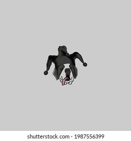 head dog on grey background