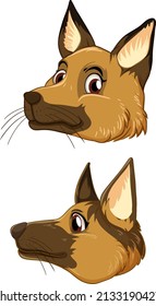A head of dog on white background illustration