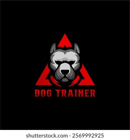 Head Dog Trainer Pet Traine K9 Training Protection Center Logo Template Vector 