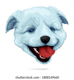 Head Of Dog Vector isolated on blank background