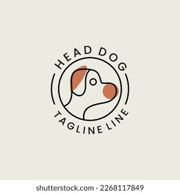 Icono de la cosecha del perro de la cabeza. Vector aislado lindo y gracioso pictograma de cabeza de cachorro sobre un fondo blanco.