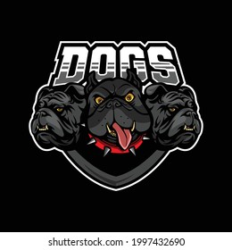 Head dogs mascot logo cartoon