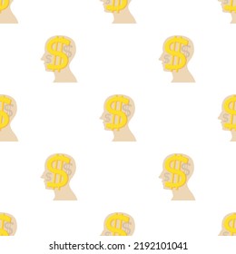 Head with dollar pattern seamless background texture repeat wallpaper geometric vector