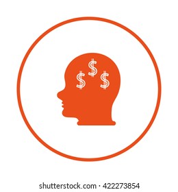 Head with dollar symbol