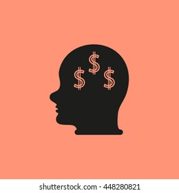 Head with dollar symbol